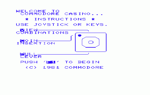 Superslot title screen for Vic-20